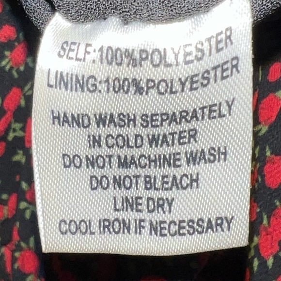 Victoria + Sofia Mini Dress S NWT Black Red Floral Tie Hem Lingerie Slip Style - Picture 9 of 11